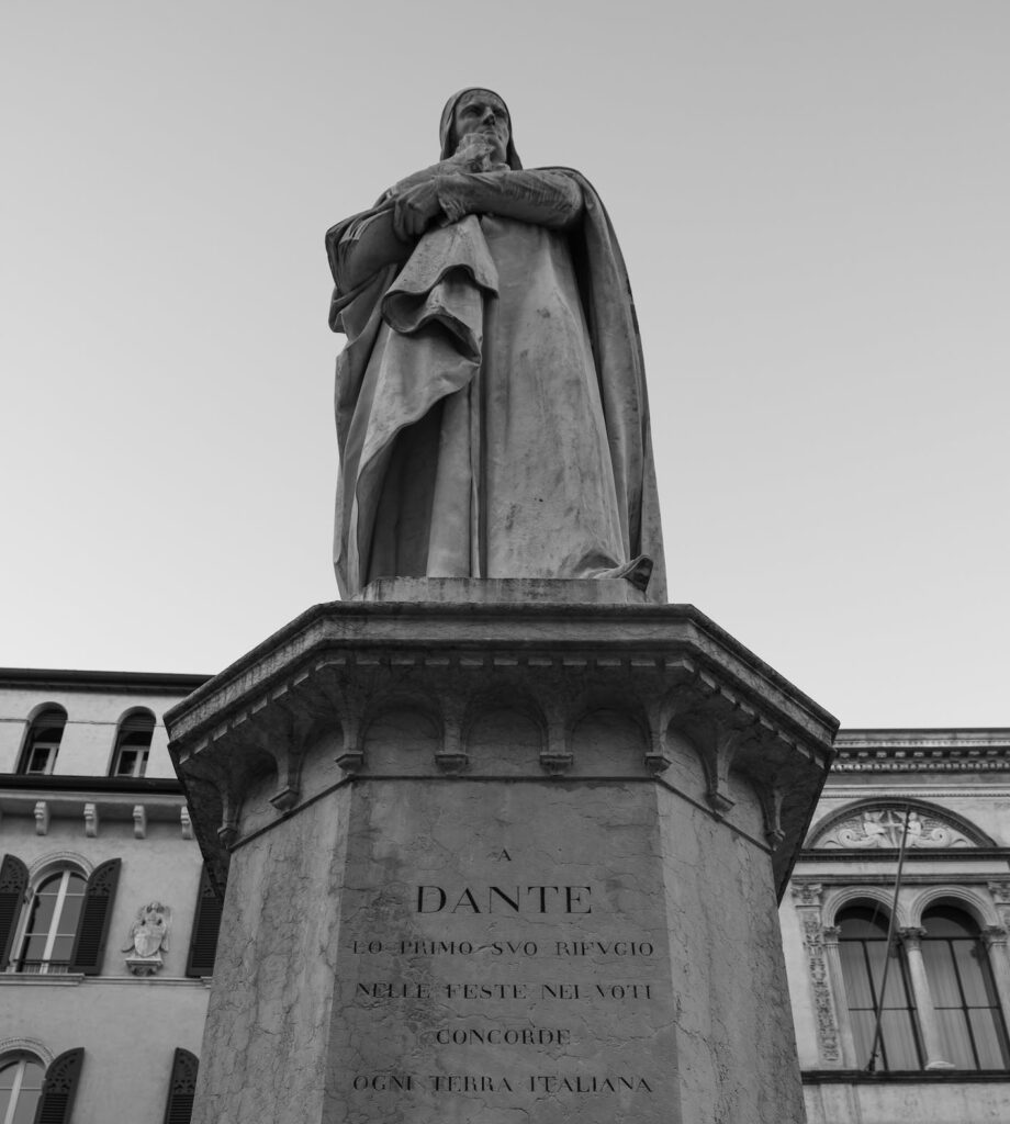 Low Angle Shot of Statue of Dante Alighieri 